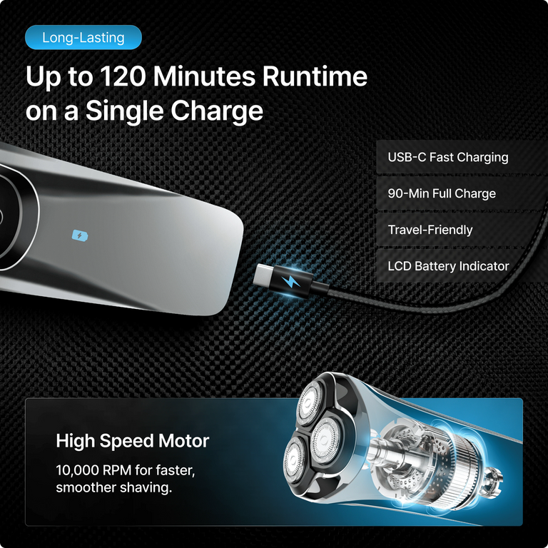 The Men's Electric Razor Pro: The Ultimate On-The-Go Shaver
