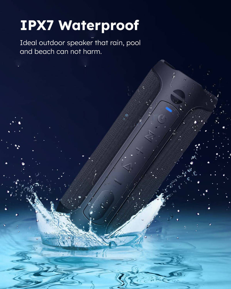 Bluetooth Speaker / Powerful Stereo Sound / IPX7 Waterproof / Handsfree / Optional LED Light / 20H Battery Life